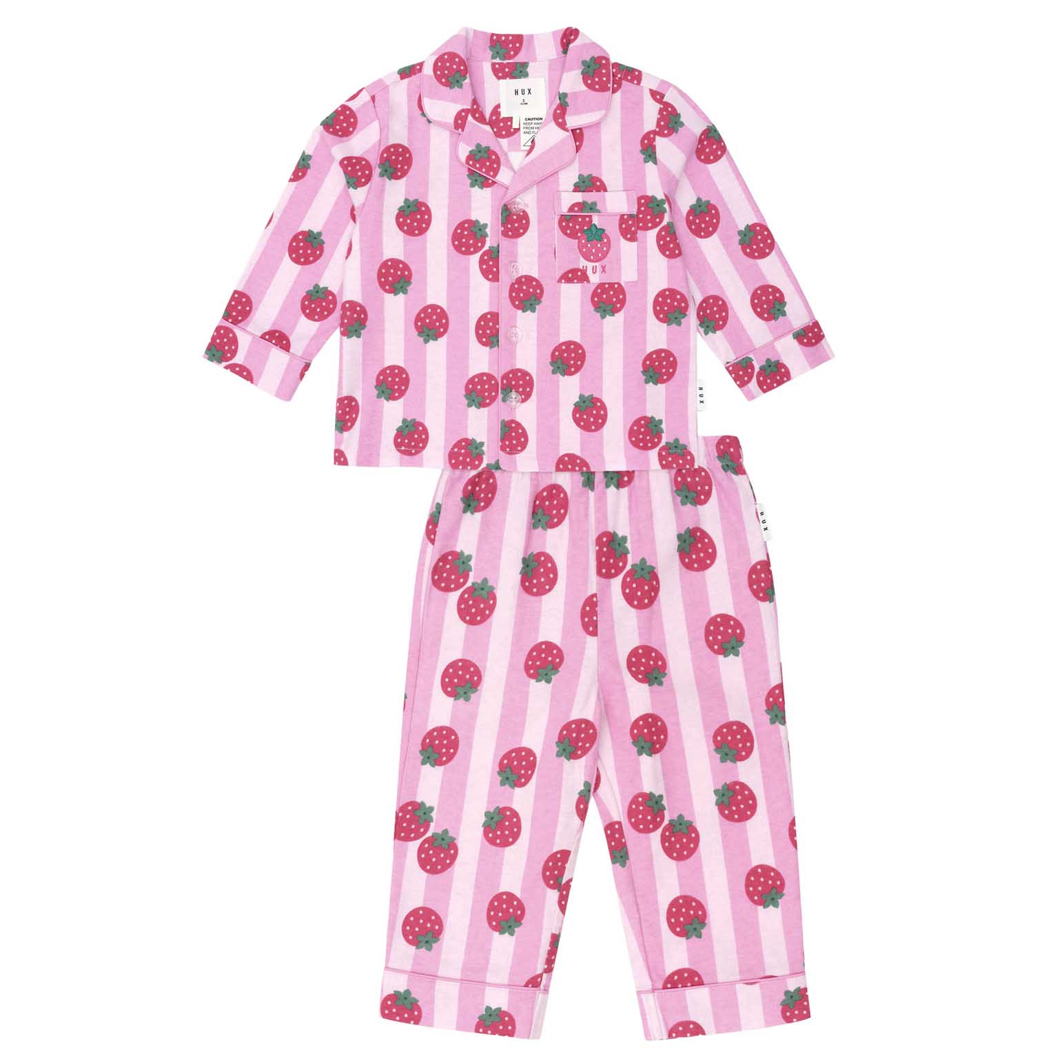 Huxbaby Strawberry Fields Forever Stripe Flannel Pj